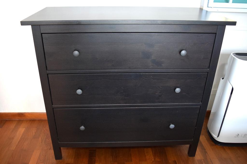 Ikea hemnes dresser 3 hot sale drawer black brown