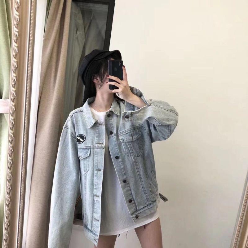 instock unisex Ulzzang acid wash denim jacket Korean oversized denim jacket oversized denim outerwear