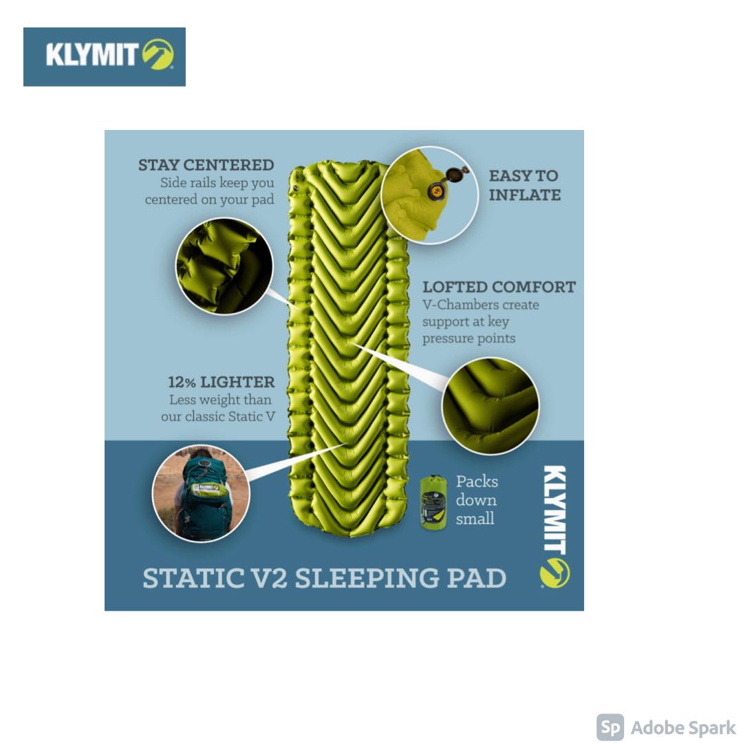 Klymit Static V2 露營睡墊 旅行 旅行必需品 戶外 露營 Carousell