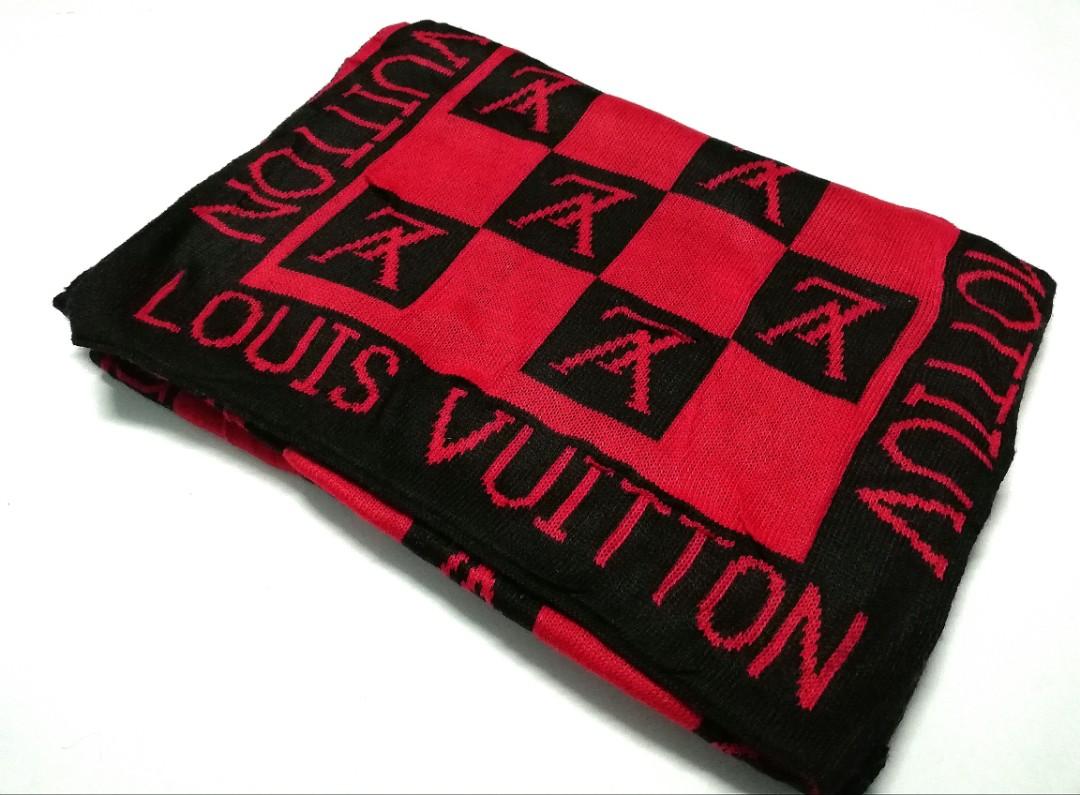 Louis Vuitton Muffler Scarf Full Printed Red Colour, Luxury, Accessories on  Carousell