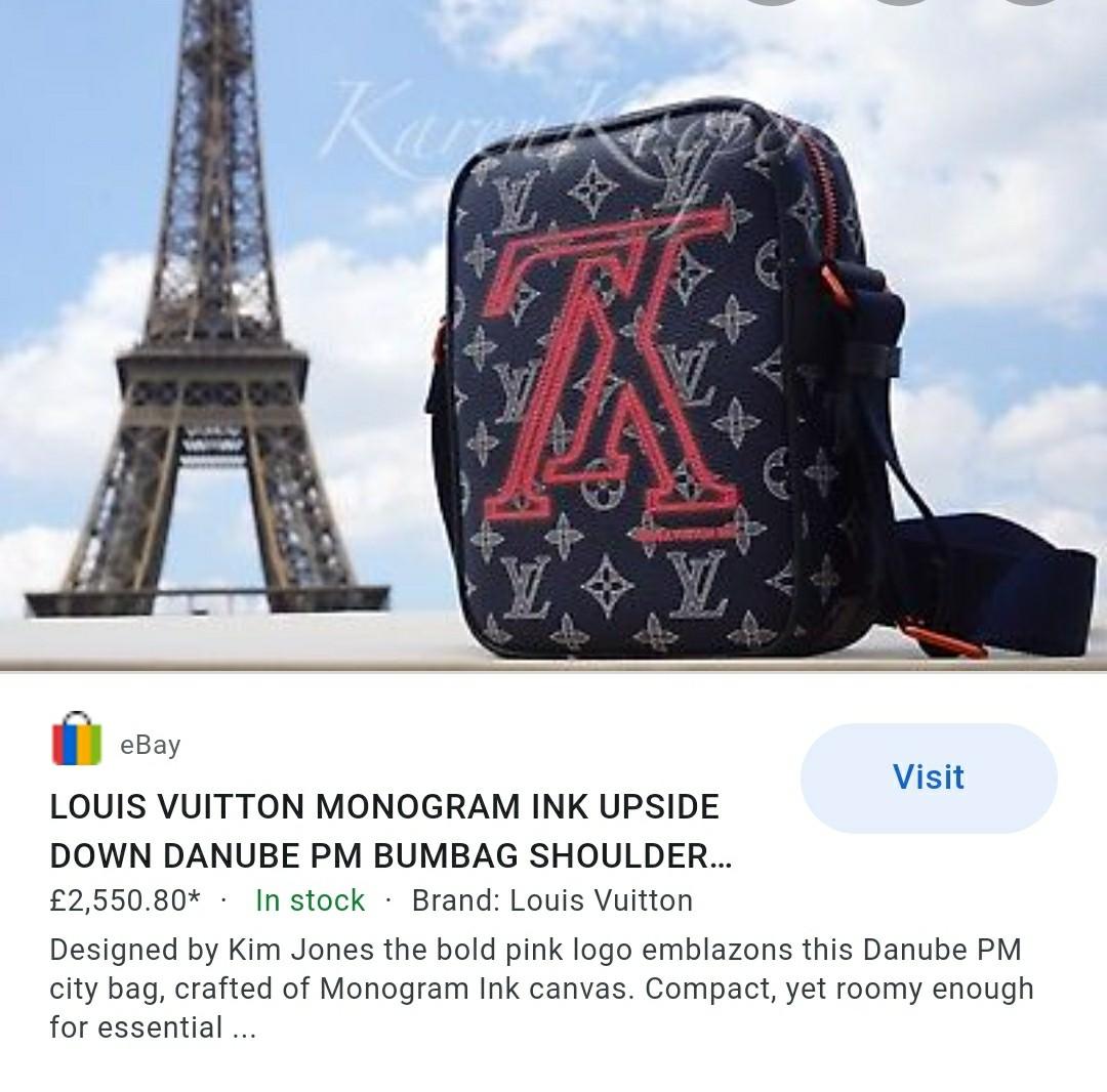 Louis Vuitton Monogram Ink Upside Down Danube PM M43678 Men's Shoulder Bag  Black