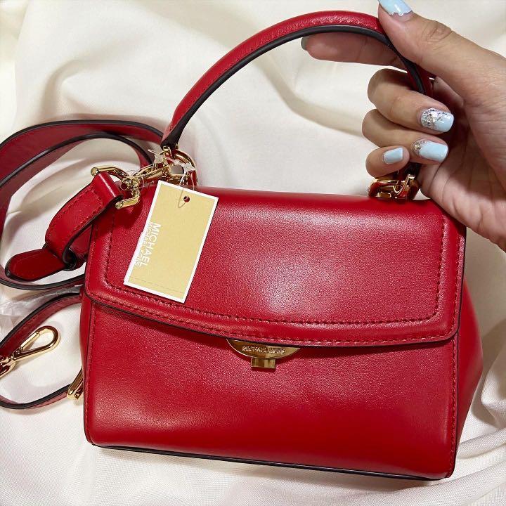 Michael Kors Ava XS Crossbody  Black leather handbags, Brown