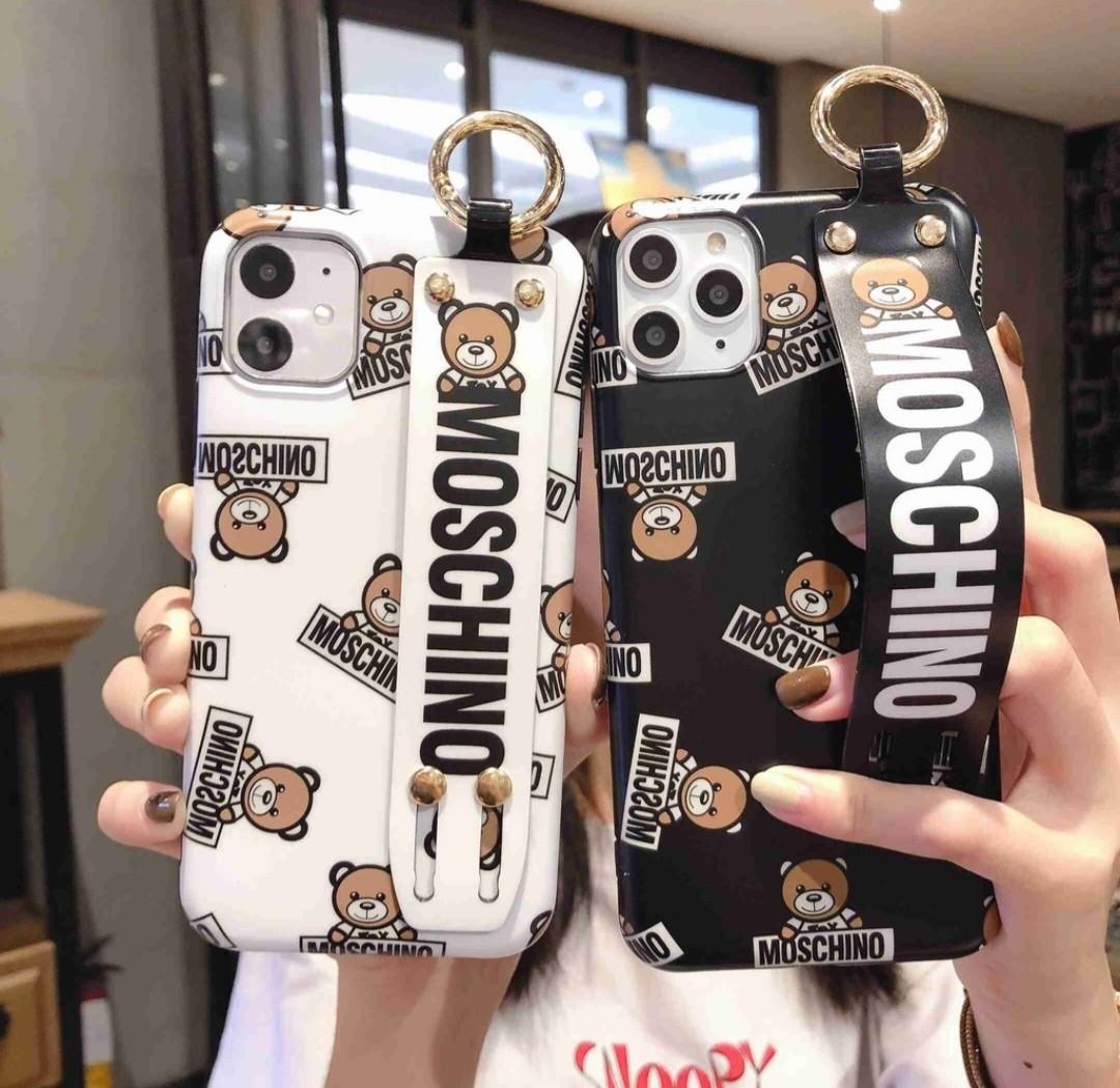 Moschino Bear Wrist Strap Phone Case Iphone 7 8 Plus Se X Xs Xr 11 12 Pro Max 12 Mini Mobile Phones Gadgets Mobile Gadget Accessories Cases Sleeves On Carousell