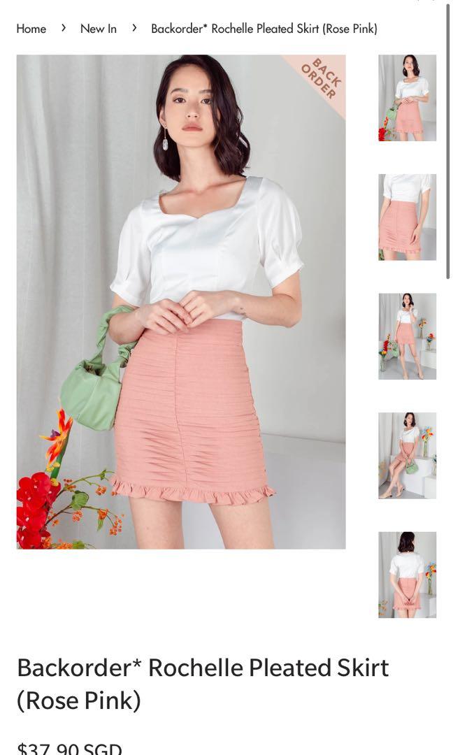 pink pleated skirt xs