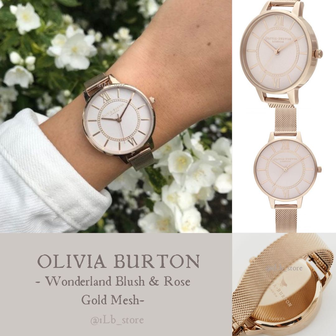 Olivia Burton Wonderland Blush Rose Gold Mesh Watch OB16WD85