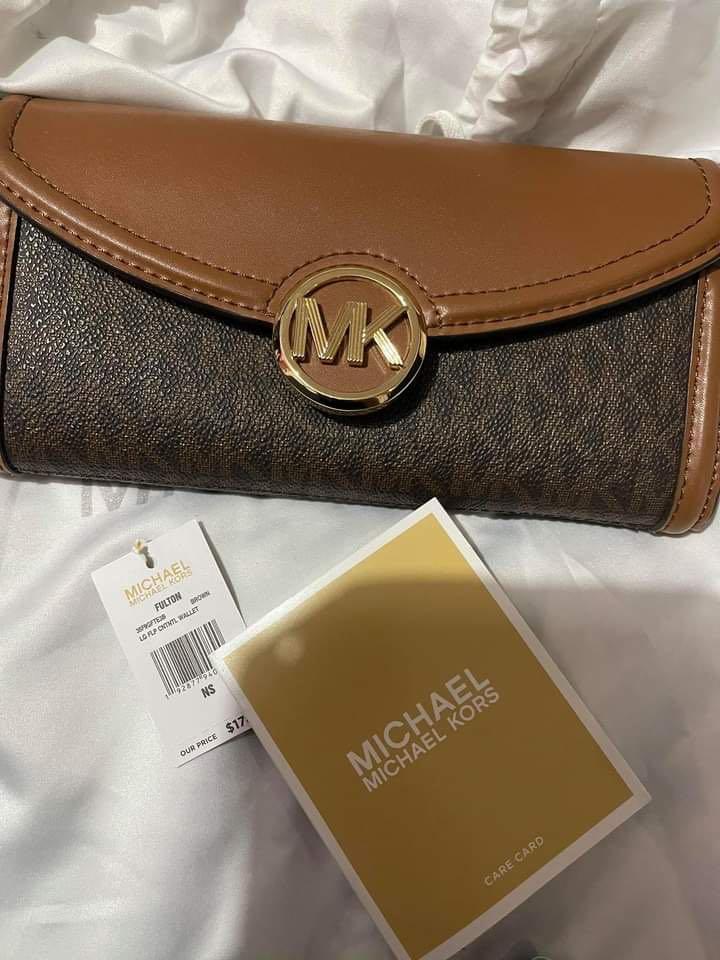 Michael Kors Small Twotone Crossgrain Leather Wallet in Pink  Lyst