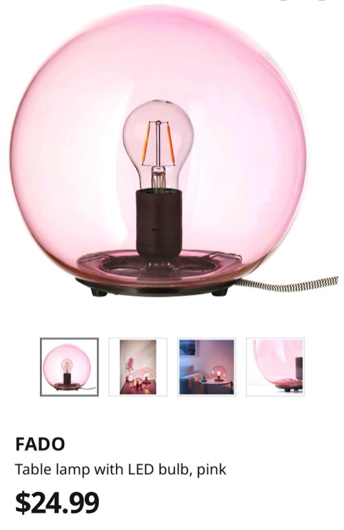 Ikea fado lamp hot sale pink