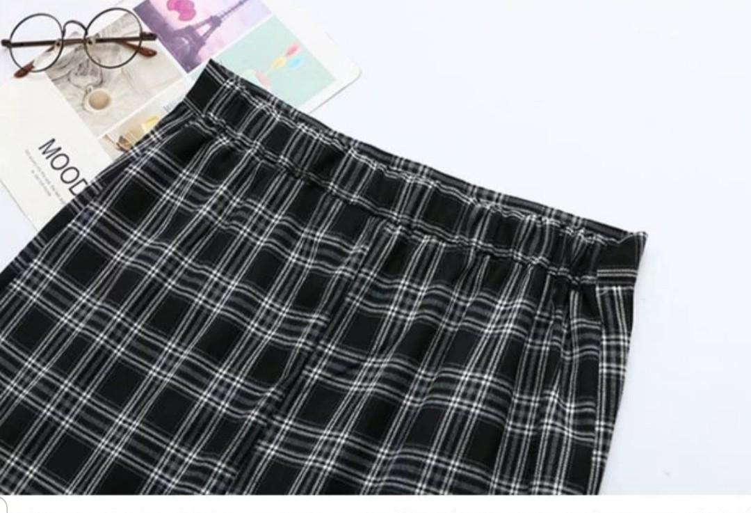 Black and white checkered skirt 5xl top