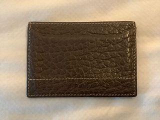 Vintage Prada Croco Embossed Leather Card Case DARK BROWN 100% Authentic