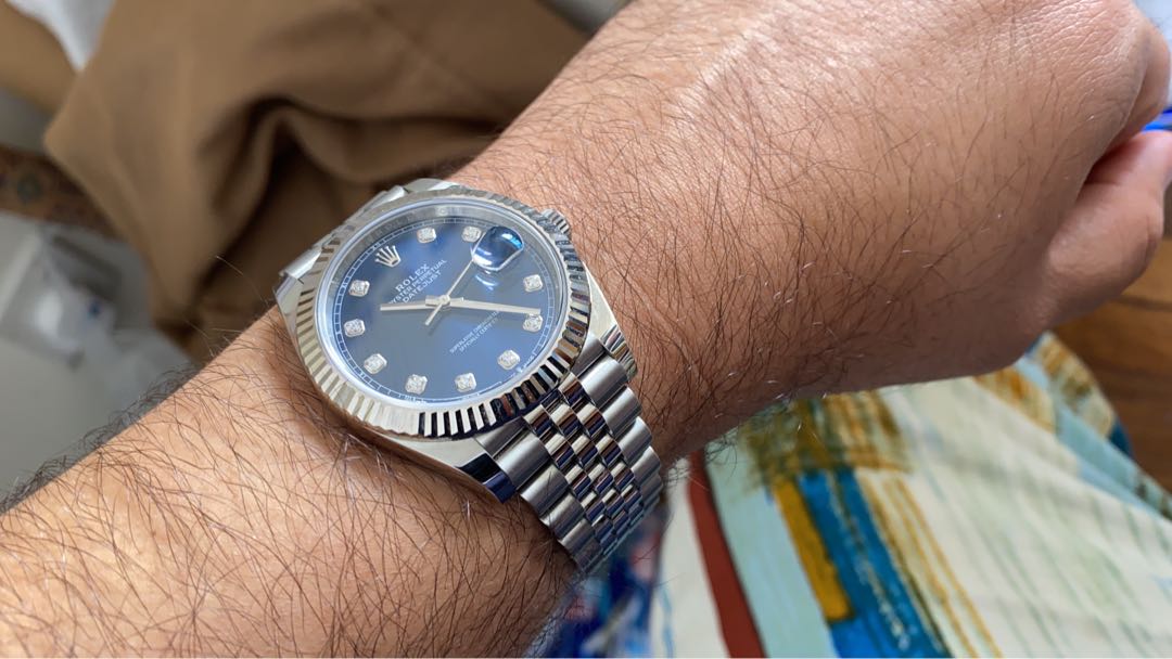 Datejust 41 hotsell blue dial diamond