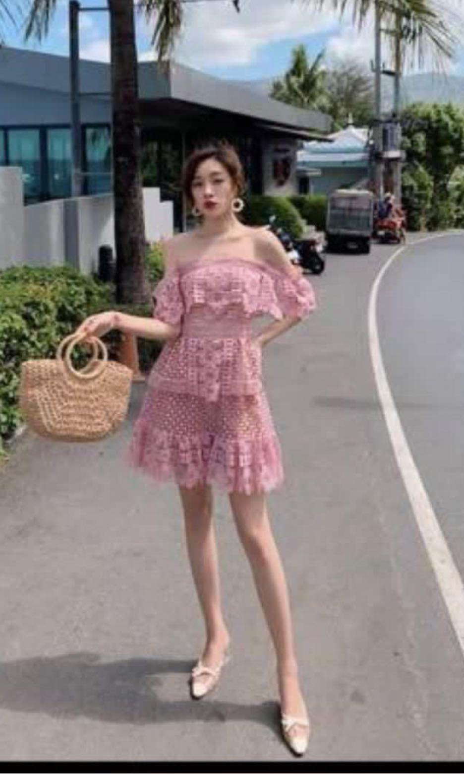 Self portrait off best sale shoulder guipure dress
