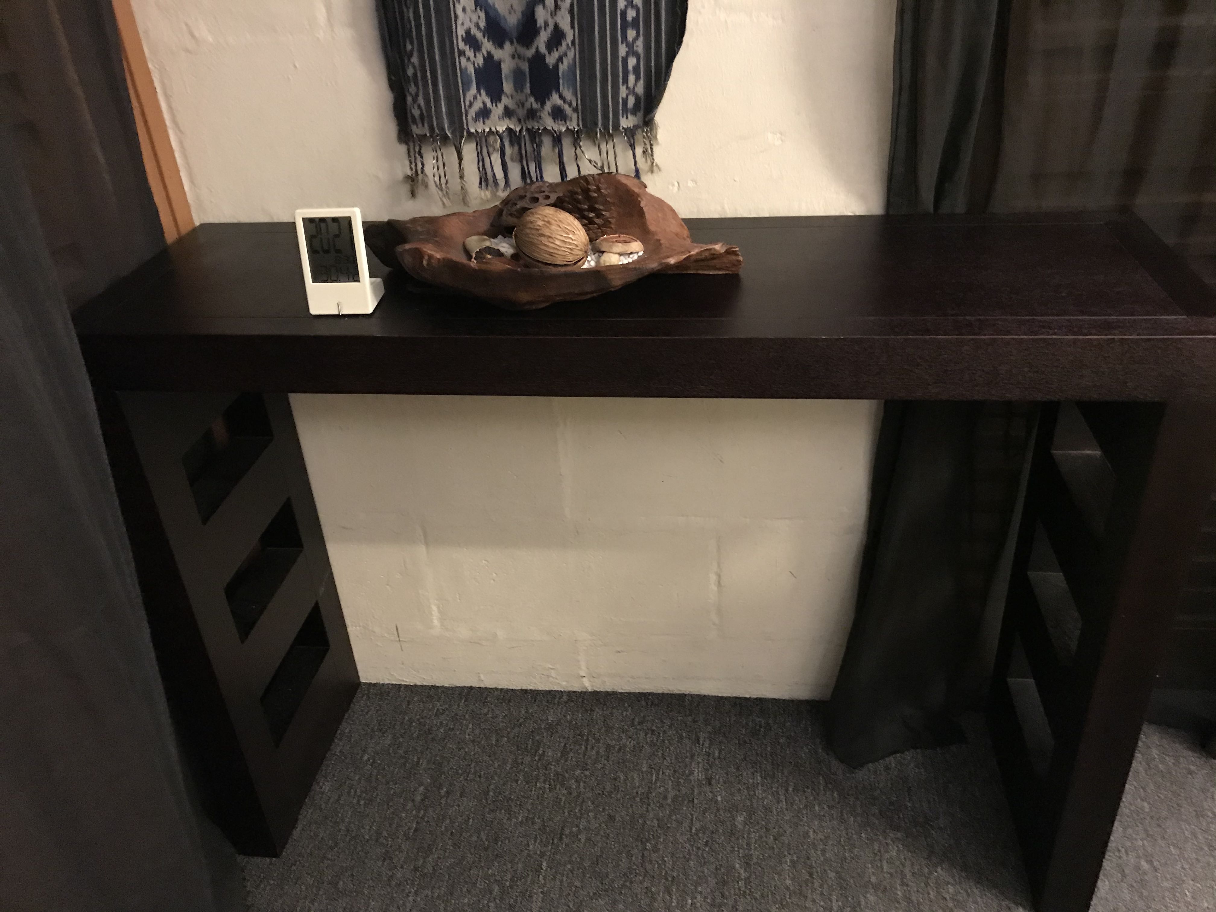 solid wood big heavy console table make up dresser study office table bar table dining ala ikea home furniture others on carousell