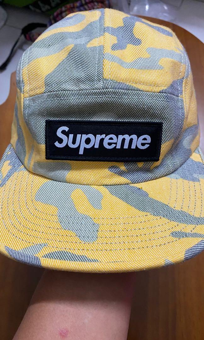 Supreme 19ss Washed Out Camo Camp Cap(Original), Men's Fashion