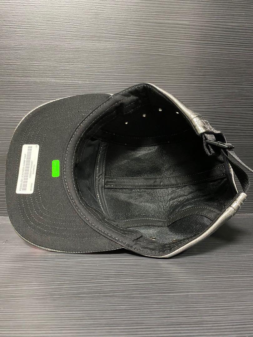 supreme ss19 pebbled leather camp cap black