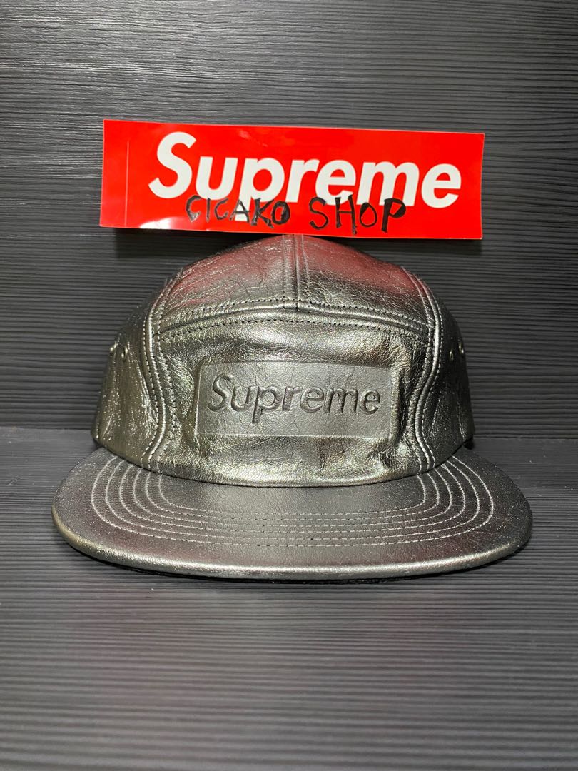 Supreme Pebbled Leather Camp Cap, Men's Fashion, Watches