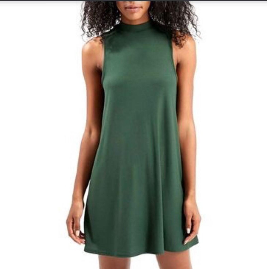 High neck sleeveless swing hot sale dress
