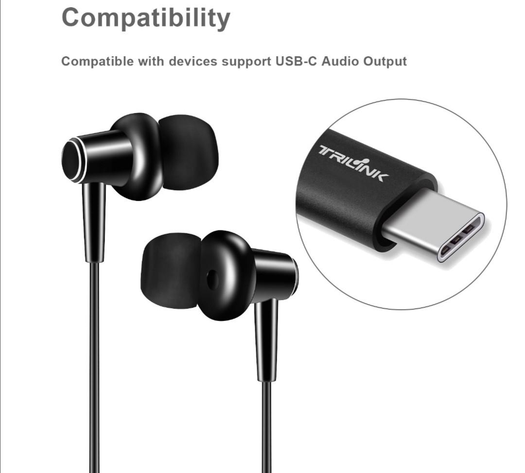 Trilink Metal Earpiece Crystal Clear Sound - USB C connector, Audio ...
