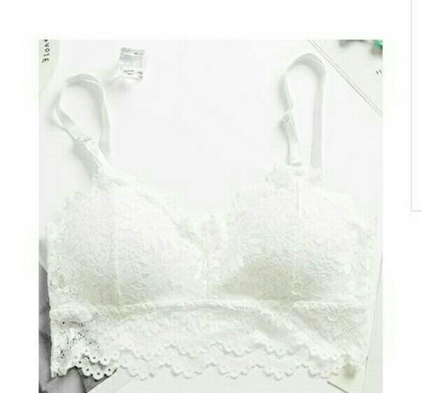 white lace bralette crop top