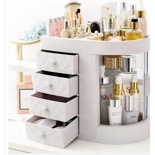 White Makeup Cosmetic Organizer Storage