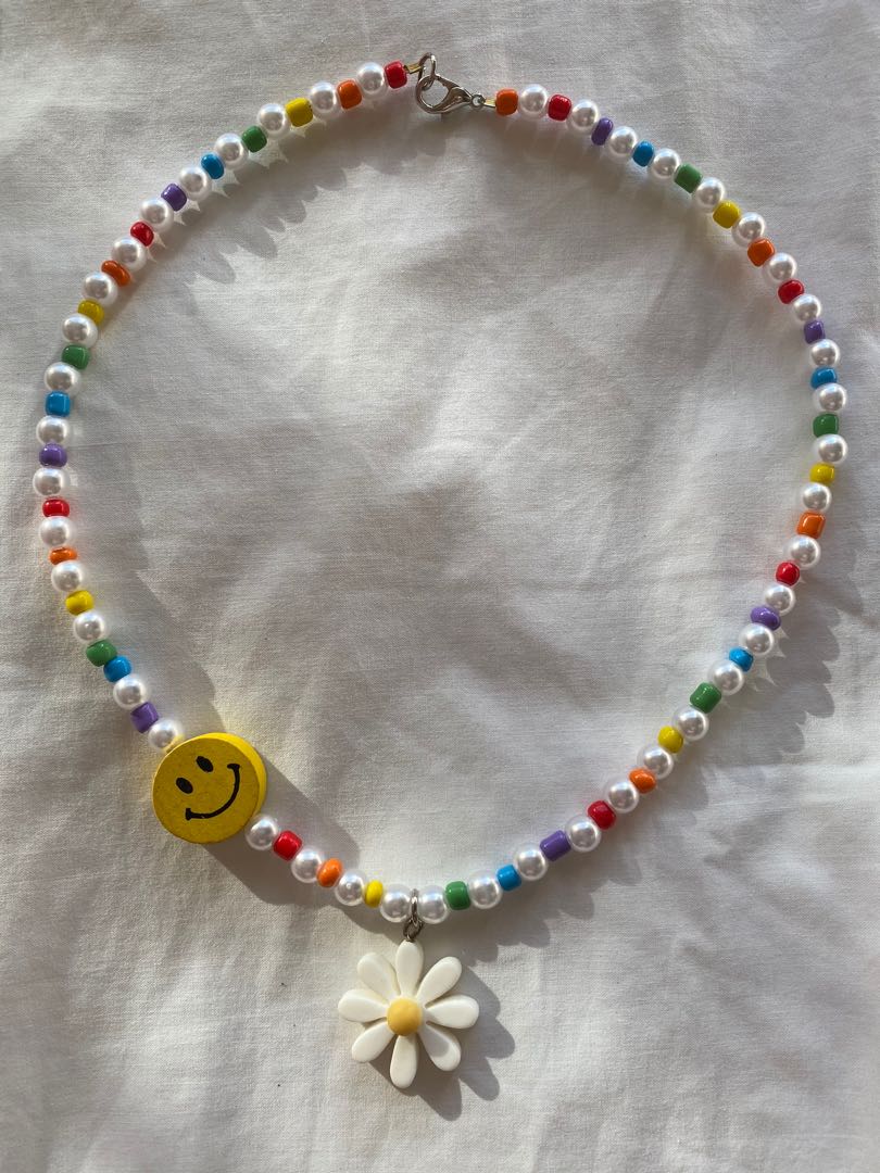 Indie top necklace beads