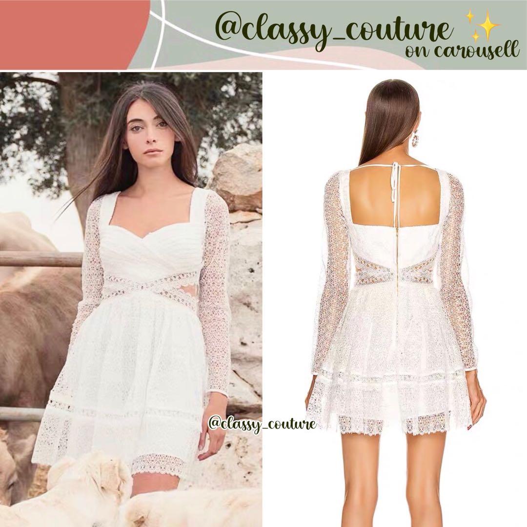 Self portrait lace cut out mini dress clearance