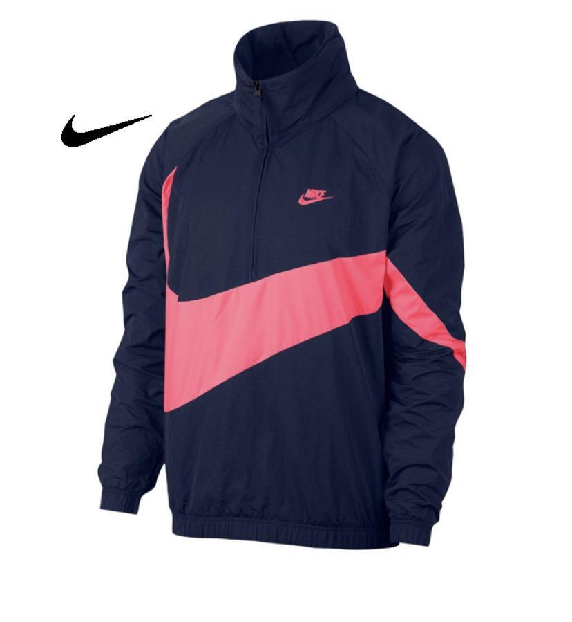 XL Nike new big swoosh anorak pullover jacket Navy
