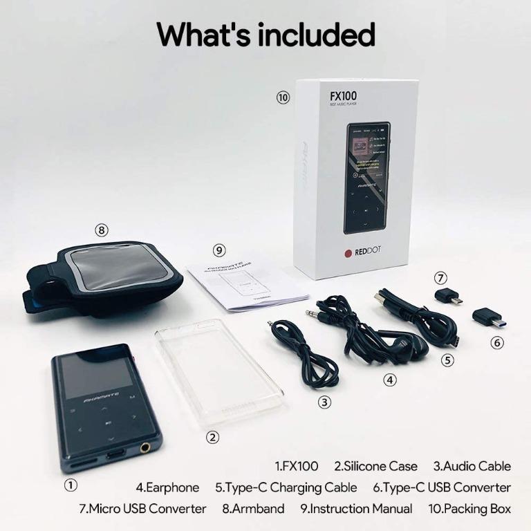 AKAMATE FX100 RedDot Portable MP3 Player, Audio, Portable Music Players