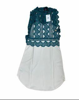 BNEW Plains and Prints womens white/green dress XS SRP P2,400