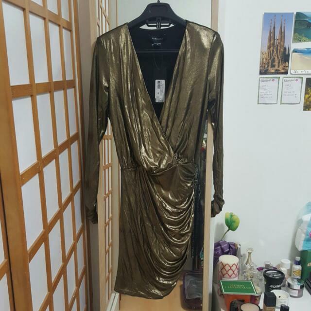 marciano gold dress