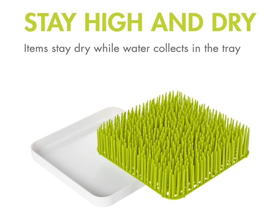 Boon Grass Countertop Baby Bottle Drying Rack, Green (Category: Weaning & Toddler Feeding) located in Marikina City. Submitted by skowshop (Listing ID 1060250113, Image 3). Description: A fresh take on drying racks. From bottles to pacifiers, Grass holds all your baby accessories as they air dry on the flexible blades that resemble real grass. Water drains into the lower tray, where it's completely contained. And it's got a sweet, natural presenc