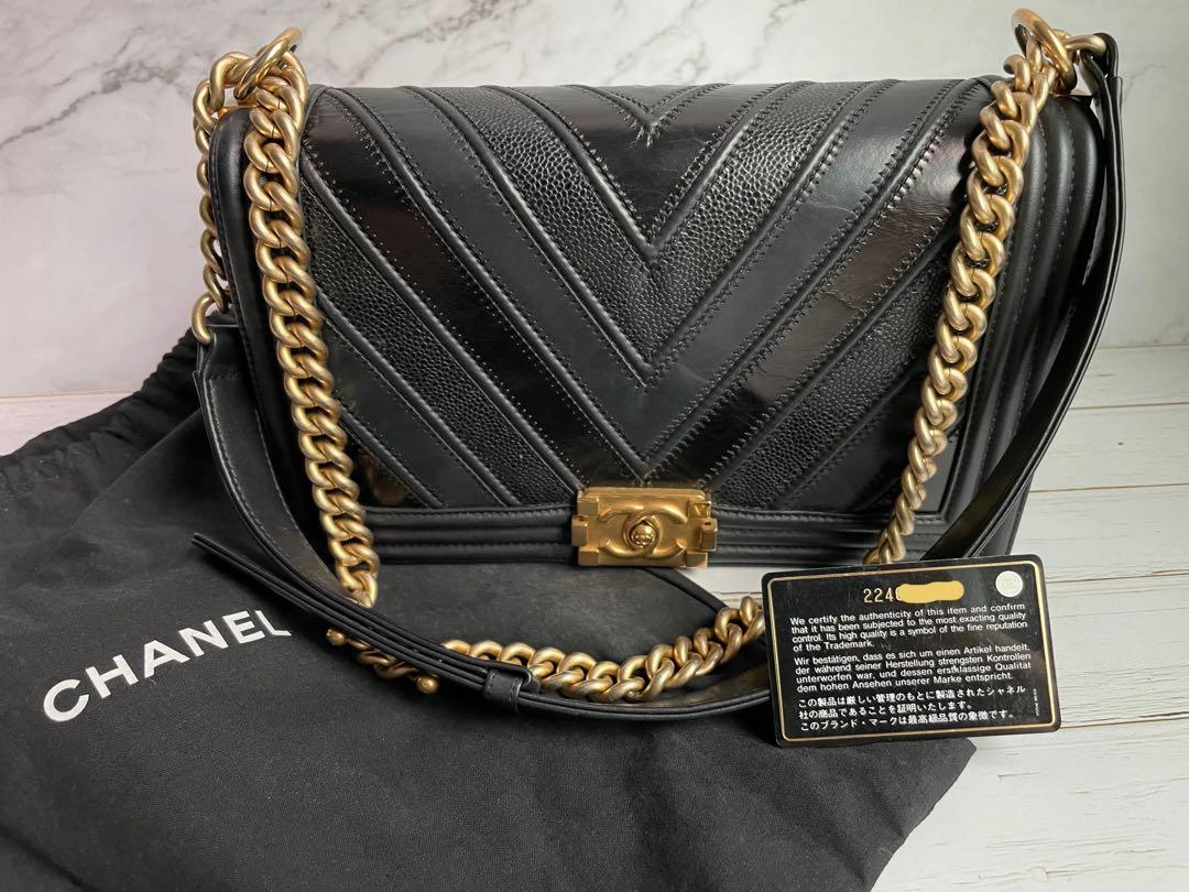 Chanel Boy Chevron Large Bag Seasonal item 100 Authentic