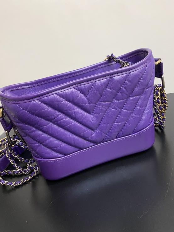 CHANEL 19K Purple Chevron Small Gabrielle Gabby Hobo Bag Mixed Hardwar –  AYAINLOVE CURATED LUXURIES