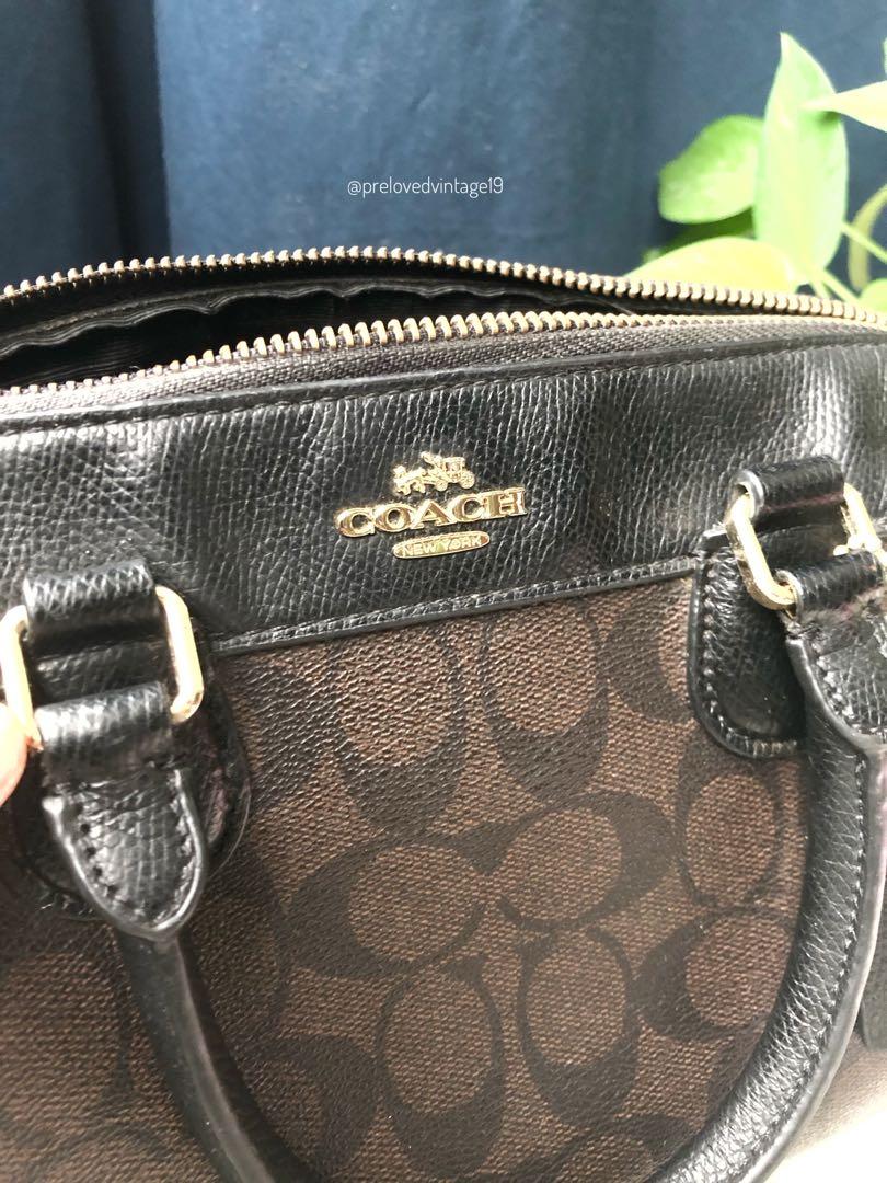 Authentic Coach Mini Satchel in Signature Canvas, Luxury, Bags