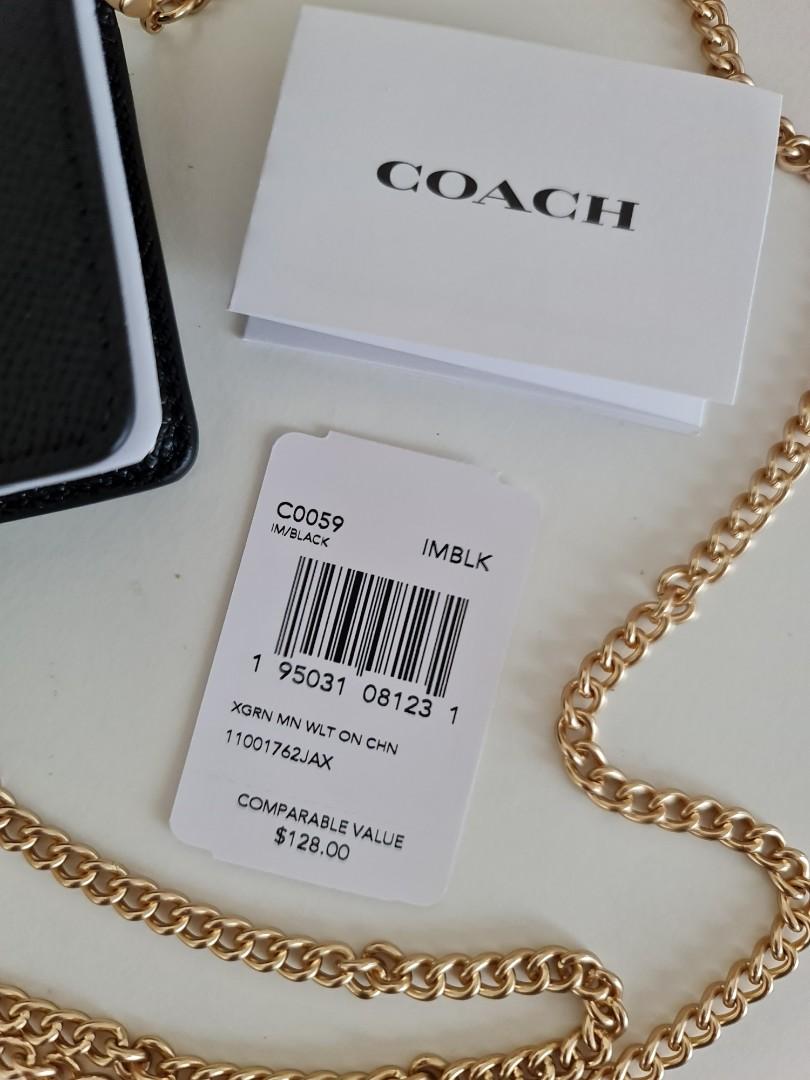 Coach Mini Wallet on Chain 100% Original, Luxury, Bags & Wallets on Carousell