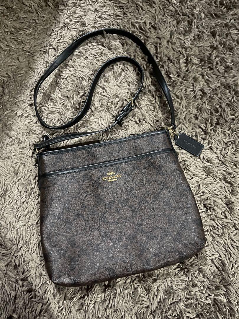 Coach signature zip file crossbody bag store