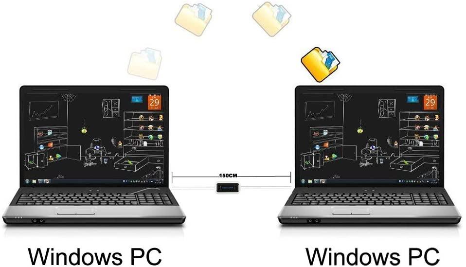 Data Link Easy Copy USB Data Transfer Cable PC to PC, EasyLink USB 2.0 Windows Data Transfer