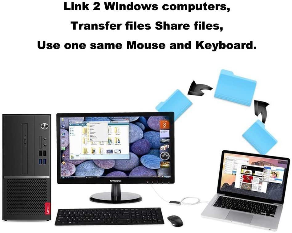 Data Link Easy Copy USB Data Transfer Cable PC to PC, EasyLink USB 2.0 Windows Data Transfer