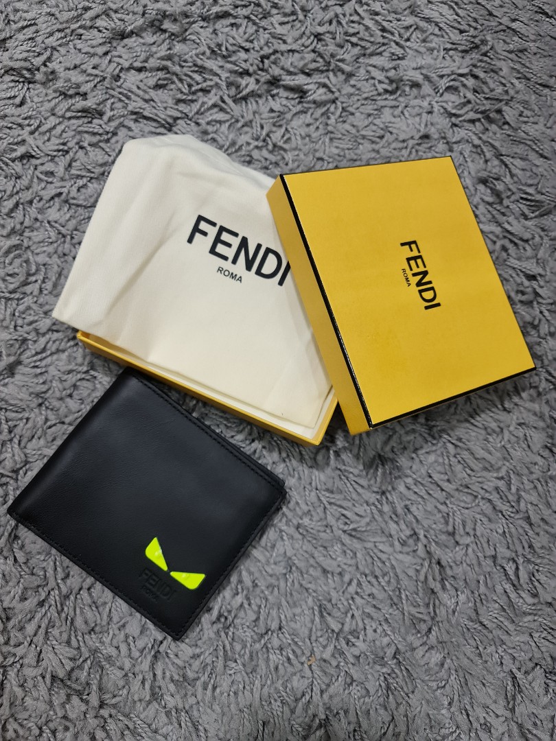 Fendi Bifold Wallet Black/yellow Nib