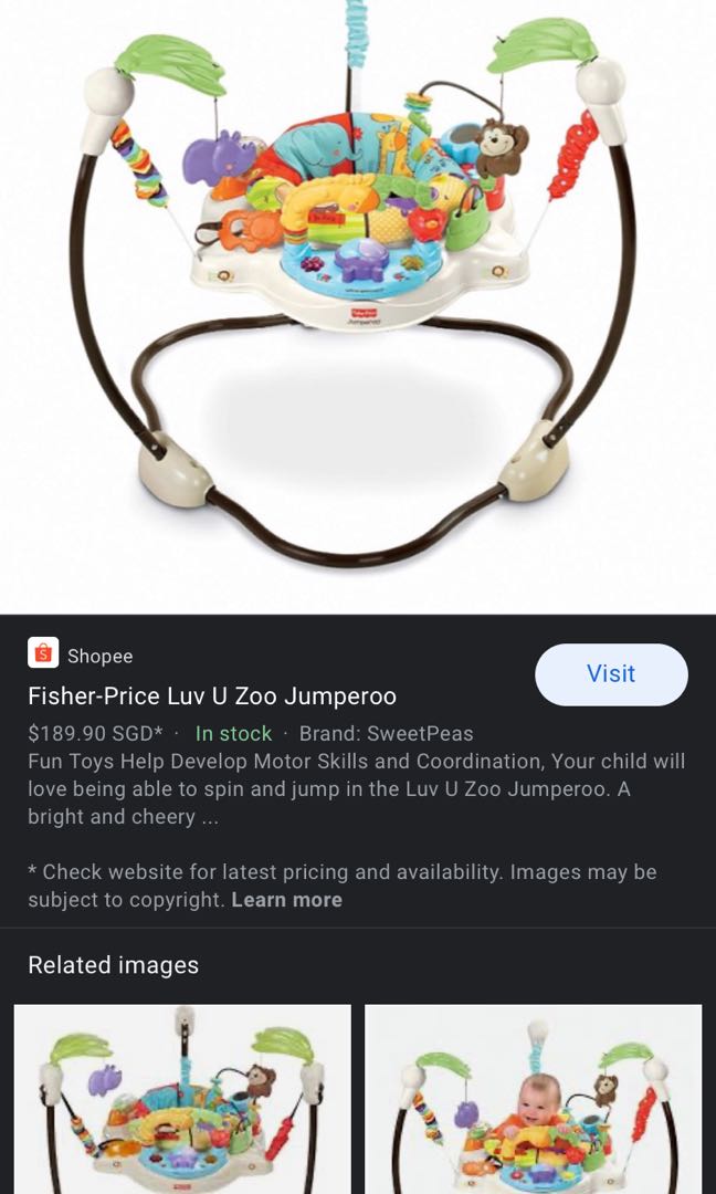 Fisher Price Luv U Zoo Jumperoo Babies Kids Infant Playtime on