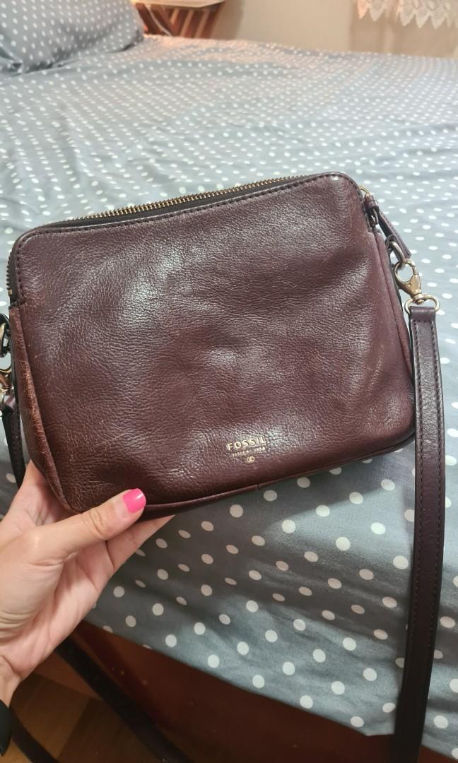 Fossil Leather Sling Bag Authentic Women s Fashion Bags Wallets Cross body Bags on Carousell