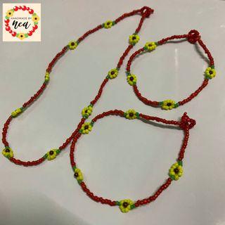 Handmade  Bead Bracelet, Anklet and necklace
