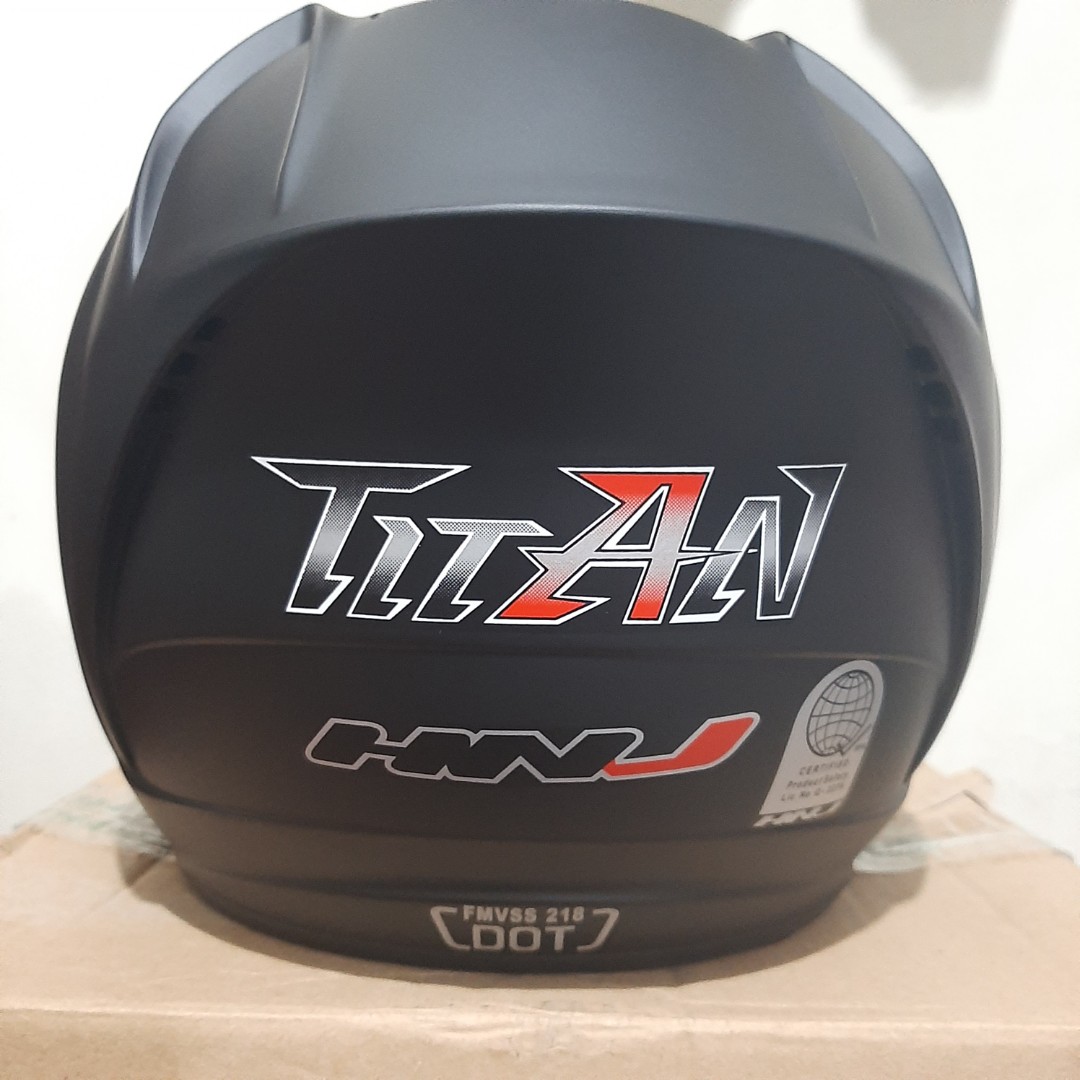 HNJ Titan Half Face Helmet Matte Black Motorbikes Motorbike