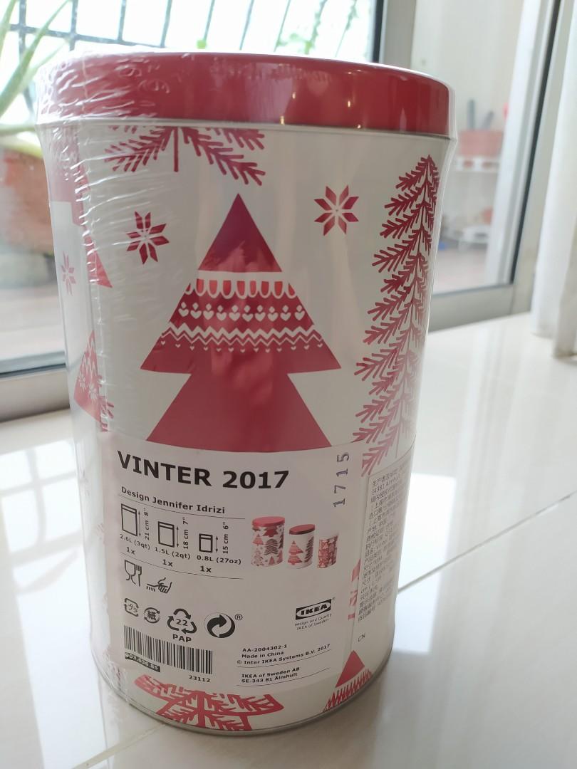 Ikea 3 In 1 Christmas Tin Vinter 2017 Collection Home Furniture Others On Carousell