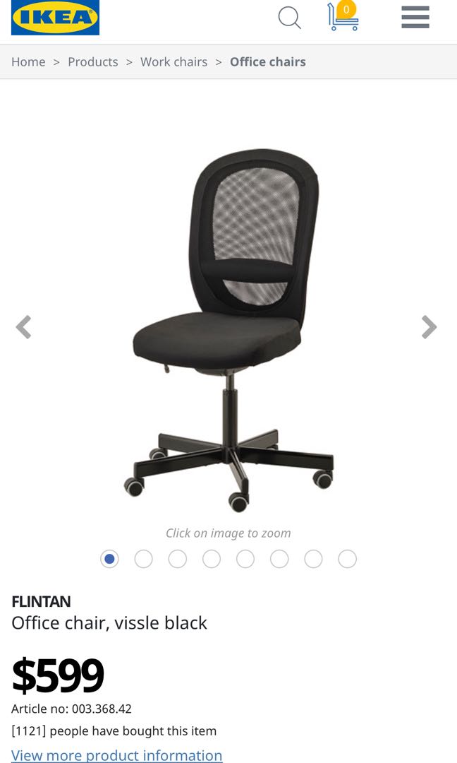 Flintan office store chair vissle black
