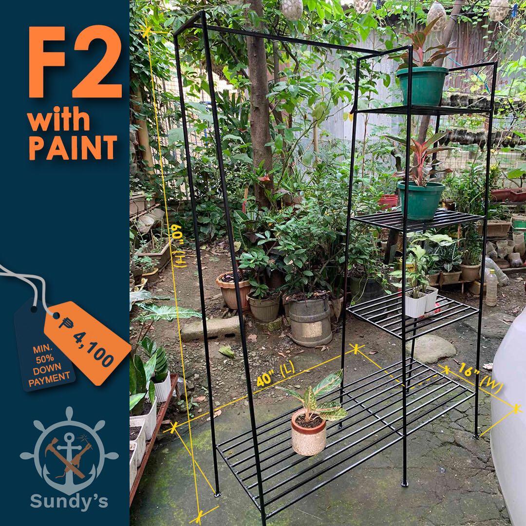 Ironworks - plant racks or outdoor display (Category: Gardening Tools & Ornaments) located in Marikina City. Submitted by patrickjayson.agpalza (Listing ID 1031258801, Image 3). Description: Ironworks / metalworks - for your plants and garden area - plant racks made from angle & flat bars - customizable sizes and paint color (with 3D visualization before rendering the customization) - prices depends on customizations 2-step rack - P1500 Hanging r