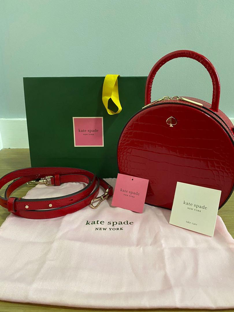 Kate Spade Andi Canteen Croc Red, Luxury, Bags & Wallets on Carousell