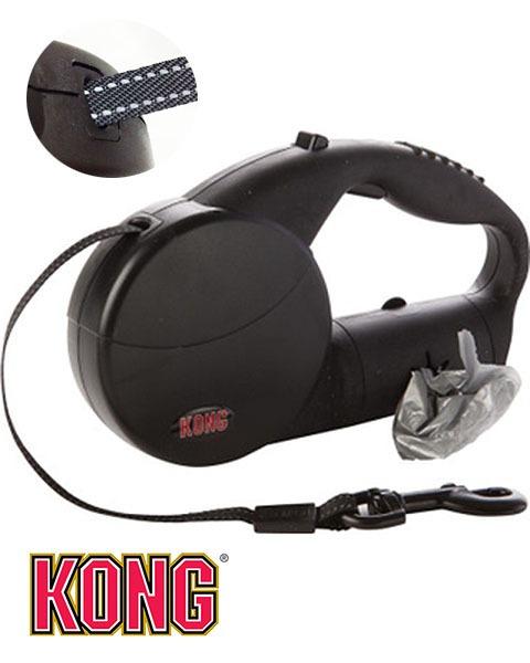 KONG Retractable Dog Leash with Waste Bag holder Small Pet