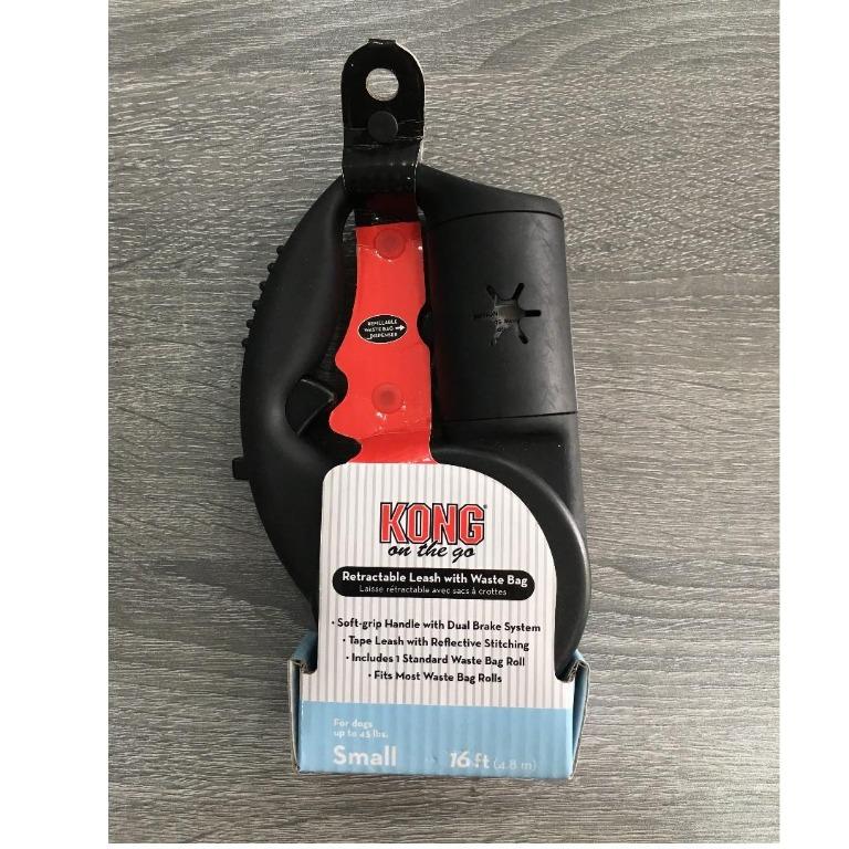 KONG Retractable Dog Leash with Waste Bag holder Small Pet