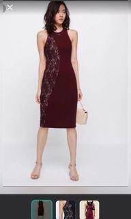 LB Denxe contrast dress, Red, Size S