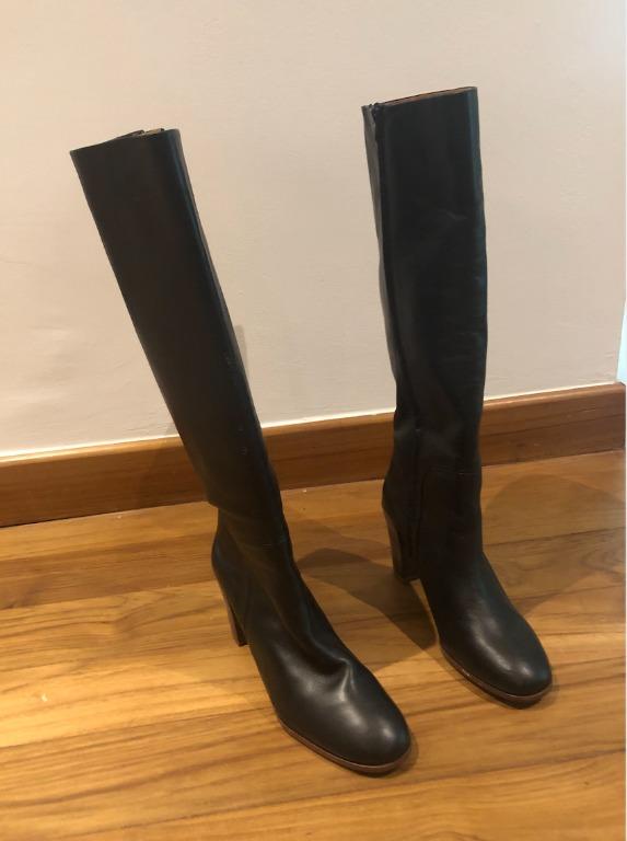 Real leather knee high boots store